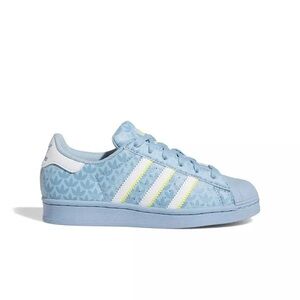 Adidas Superstar "Blue/Volt/White" Grade School Shoe